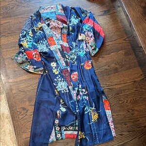 Johnny Was Multicolor Silk Kimono